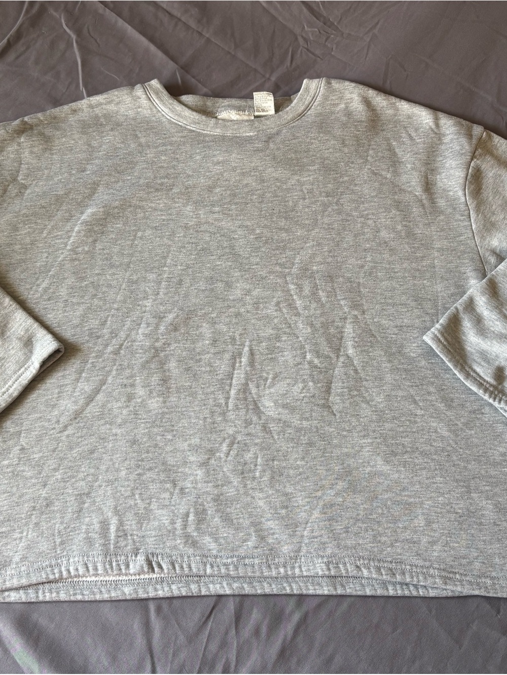 Women's Light Gray Crewneck Pullover Sweater